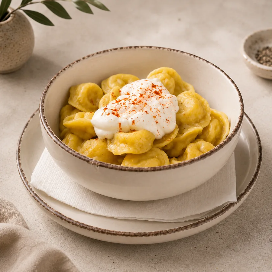 Chicken Pelmeni with Greek Yogurt