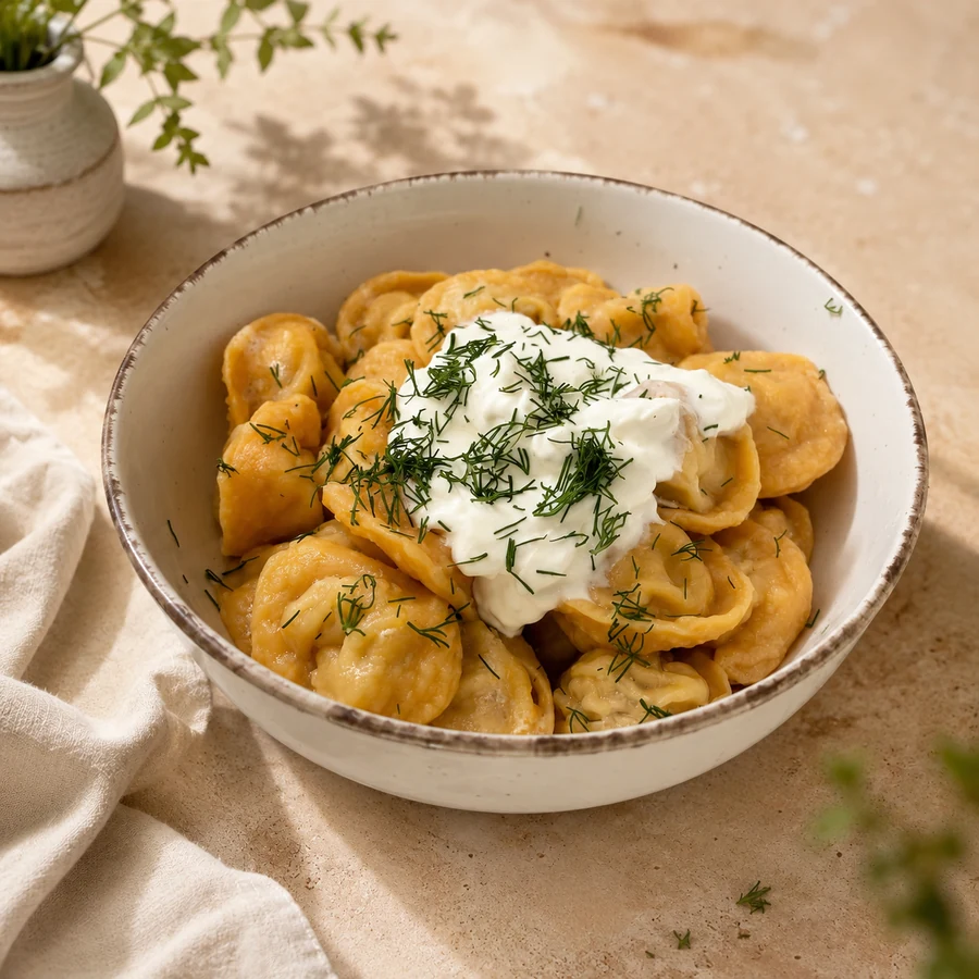 Pork Pelmeni with Greek Yogurt